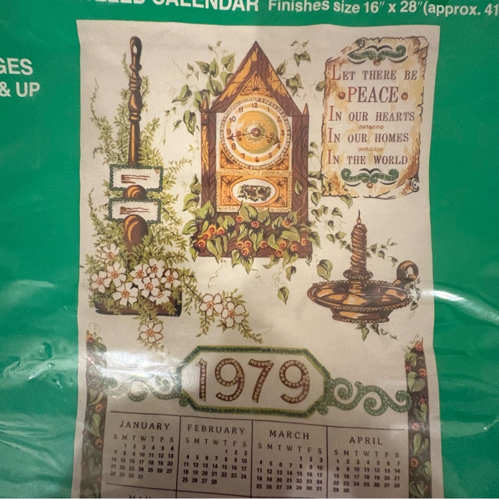 Vintage 1979 Wall Be-Jeweled DIY Calendar NEW
